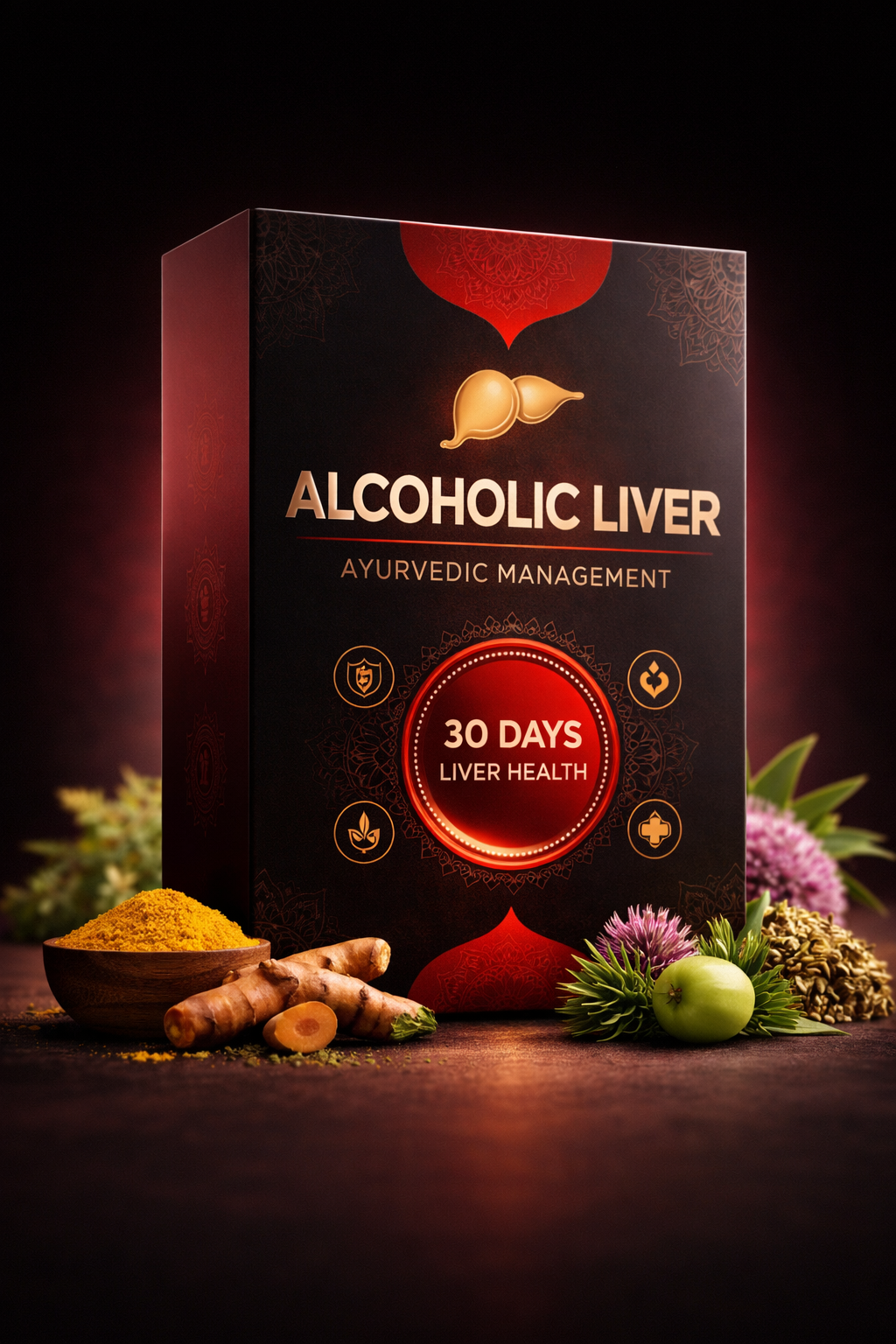 Alcoholic Liver Ayurvedic Management Pack with herbs for liver detox and recovery